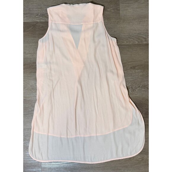 Soft Surroundings Peach Sleeveless Tunic Top S High-Low Boho Coastal‎ Beach - Picture 3 of 5